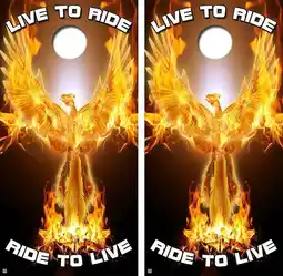 Walmart Live To Ride, Ride To Live Cornhole Wood Board Skin Wrap offer