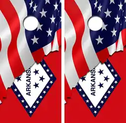 Walmart American Flag/Arkansas Flag Cornhole Wood Board Skin Wraps FREE LAMINATE offer