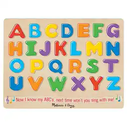 Walmart Melissa & Doug Wooden Alphabet Sound Puzzle - Wooden Puzzle With Sound Effects (26 pcs) offer