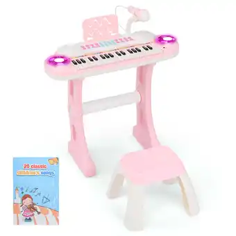 Walmart Gymax Electronic Kids Piano Toy 37 Keys Piano Keyboard w/ Detachable Legs Stool offer