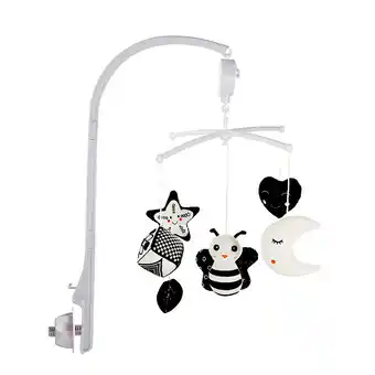 Walmart Toddler Toys, Baby Sleep Toy Model With Bracket Music Box Music Bed BLACK WHITE offer