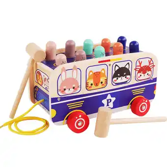 Walmart toys under $10 Wooden Whack-A-Mole Bus Animals Kids Early Educational Toys offer