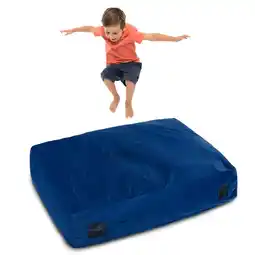 Walmart Barara King 47 x 35.5 Inch Crash Pad Sensory Mat with Foam Blocks and Washable Cover-Blue offer