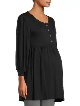 Walmart Oh! Mamma Women’s Maternity Scoop Neck Long Sleeve Peplum Blouse offer