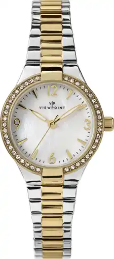 Walmart Timex Female 3.02 Viewpoint Steel Dress Watch, Two-tone, (CC3D85800WX) offer