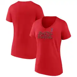 Walmart Women's Fanatics Red Los Angeles Angels Regulation V-Neck T-Shirt offer