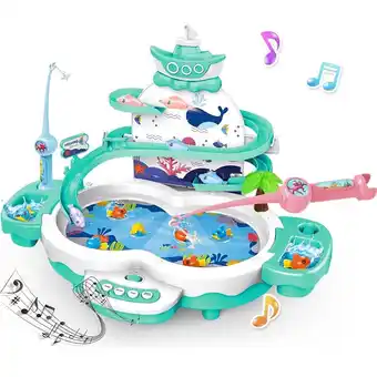 Walmart Ealing Magnetic Baby Fishing Toy Set ,with Slideway & Music Story Educational Toys for Toddlers offer