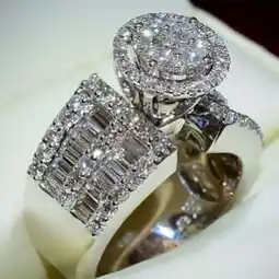 Walmart Clearance for Women Rings MIARHB Women 925 Silver Wedding Rings Round Cut White Sapphire Ring offer