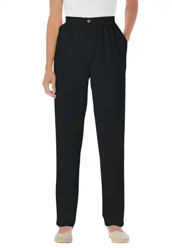 Walmart Woman Within Plus Size 7-Day Straight-Leg Elastic-Waist Denim Jean (Petite & Tall Available) offer