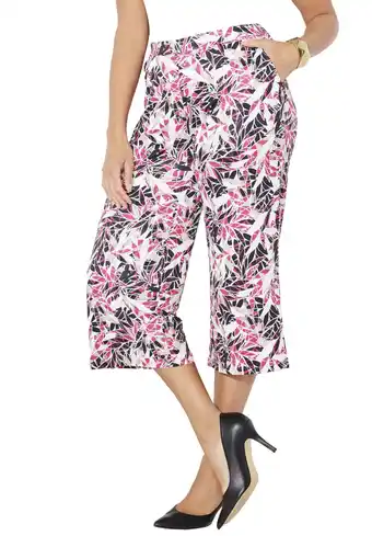 Walmart Catherines Women's Plus Size Anywear Wide Leg Capri offer