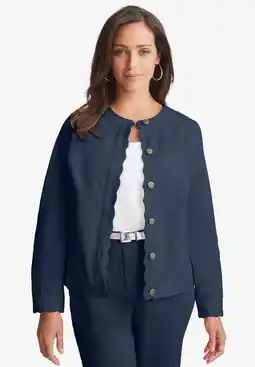 Walmart Jessica London Women's Plus Size Scalloped Denim Jacket offer