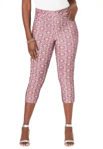 Walmart Jessica London Women's Plus Size Comfort Waist Stretch Denim Capris offer