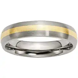 Walmart Titanium 14k Yellow Inlay 5mm Brushed Band offer