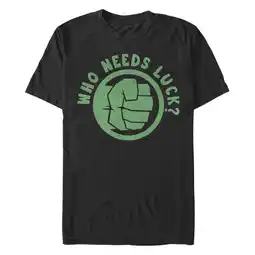 Walmart Men's Marvel St. Patrick's Day Hulk Fist Who Needs Luck Graphic Tee Black Small offer