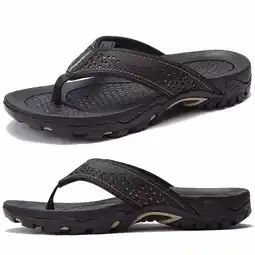 Walmart HOBIBEAR Mens Thong Sandals Arch Support Indoor and Outdoor Beach Flip Flop offer