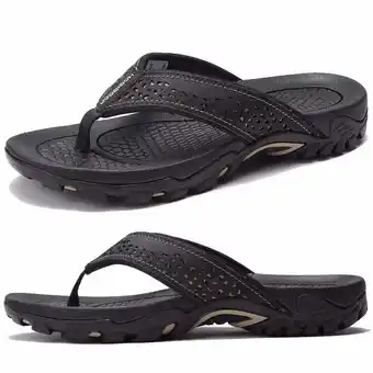 Walmart HOBIBEAR Mens Thong Sandals Arch Support Indoor and Outdoor Beach Flip Flop offer