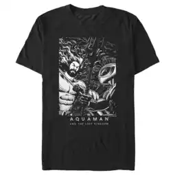 Walmart Men's Aquaman and the Lost Kingdom Black and White Poster Graphic Tee Black 3X Large offer