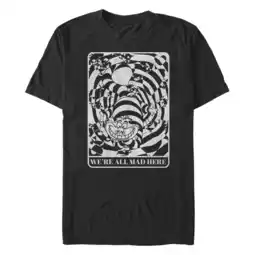 Walmart Men's Alice in Wonderland Cheshire Cat We're All Mad Here Graphic T-Shirt offer