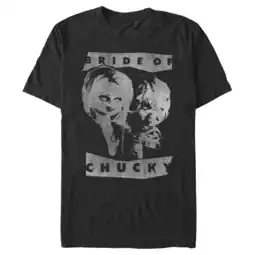 Walmart Men's Child's Play Bride of Chucky Black and White Poster Graphic Tee Black Small offer