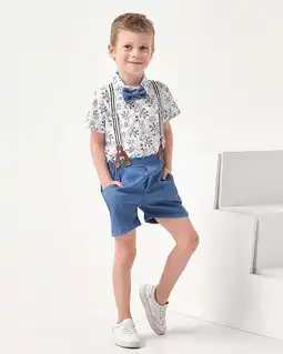 Walmart CARETOO Toddler Boy Outfit Clothes Suit Dress Shirt Bowtie Suspender Pants Kid Outfits Cotton Fabric offer