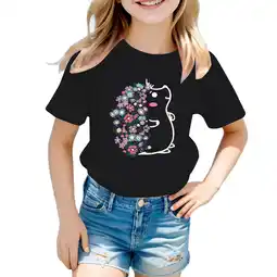 Walmart ZPWKLM ZPWKLM Cute Shirt For Infnat Printed Short Sleeve Crewneck Top For Infnants size 3-4T offer