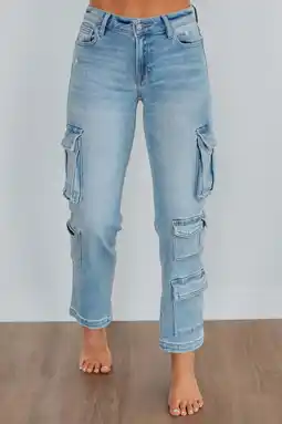 Walmart Tracey Hidden Cargo Jeans - Light Wash offer