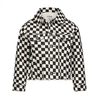 Walmart Steve Madden Girls Checkerboard Denim Jacket, Sizes 7-16 offer