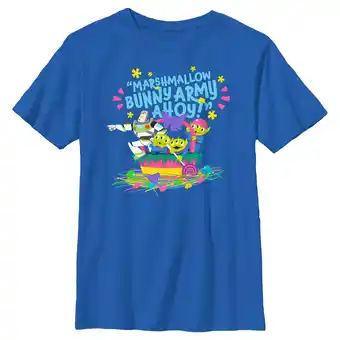 Walmart Boy's Toy Story Easter Buzz Lightyear and Aliens Marshmallow Bunny Army Ahoy Graphic Tee offer