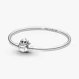 Walmart Pandora Moments Disney Stitch Biting Clasp Bangle 591683C01-67 With Gift Box (8.3in) offer