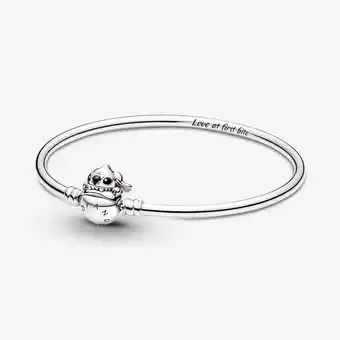 Walmart Pandora Moments Disney Stitch Biting Clasp Bangle 591683C01-67 With Gift Box (8.3in) offer