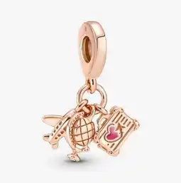 Walmart Pandora Airplane, Globe & Suitcase Triple Dangle Charm offer