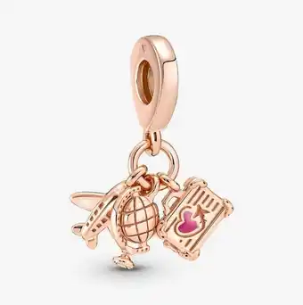 Walmart Pandora Airplane, Globe & Suitcase Triple Dangle Charm offer
