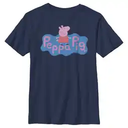 Walmart Boy's Peppa Pig Blue Logo Graphic T-Shirt offer