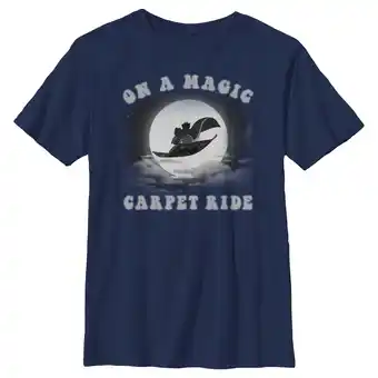 Walmart Boy's Aladdin On a Magic Carpet Ride Graphic Tee Navy Blue X Large offer