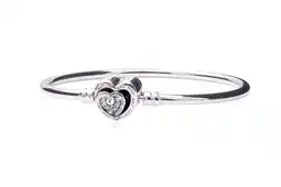 Walmart PANDORA Entwined Infinite Hearts Clasp Bangle in Silver offer