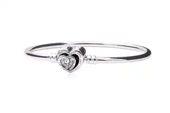 Walmart PANDORA Entwined Infinite Hearts Clasp Bangle in Silver offer