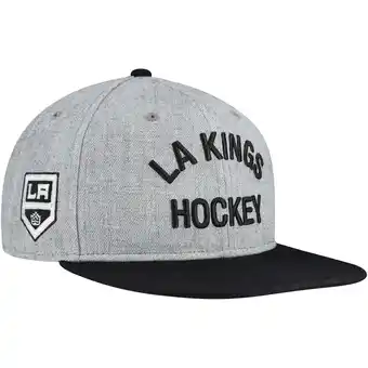 Walmart Men's Fanatics Heather Gray/Black Los Angeles Kings Elements Flat Brim Leather Strapback Hat offer