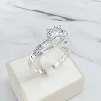 Walmart Tina Gems 2CT Round White Diamond 14K White Gold Solitaire Engagement Ring offer