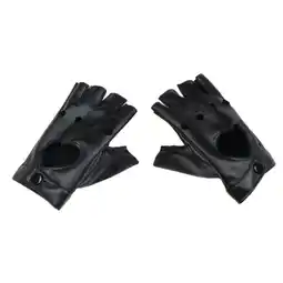 Walmart 1 Pair Fingerless Gloves Women's PU Leather Mitten Punk Rock Driving Gloves Black offer