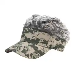 Walmart Men Baseball Fake Hair Golf Hat Visor Hat Khaki + Gray Khaki + Gray Khaki + Gray offer