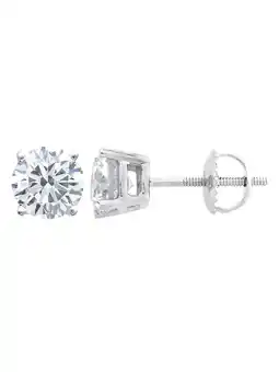 Walmart (0.04 carat) 14K White Gold Round Diamond Stud Earrings with Screwback in I3-I4 Clarity offer