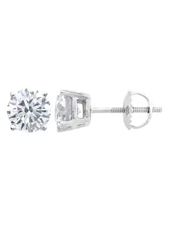 Walmart (0.04 carat) 14K White Gold Round Diamond Stud Earrings with Screwback in I3-I4 Clarity offer