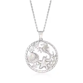 Walmart Ross-Simons Sterling Silver Sea Life Pendant Necklace, Women's, Adult offer