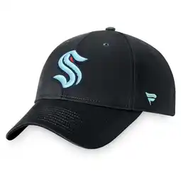 Walmart Men's Fanatics Black Seattle Kraken Logo Core Adjustable Hat offer