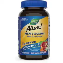Walmart Nature's Way Alive! Men's Gummy Multivitamin, Supports Multiple Body Systems*, Fruit Flavored, 60 Ct offer