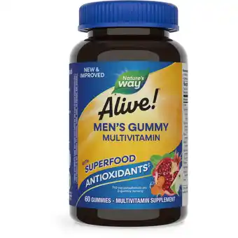 Walmart Nature's Way Alive! Men's Gummy Multivitamin, Supports Multiple Body Systems*, Fruit Flavored, 60 Ct offer