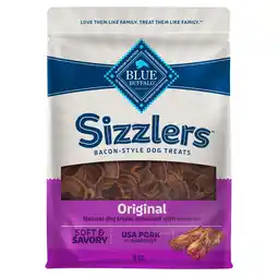 Walmart Blue Buffalo Sizzlers Bacon-Style Dog Treats with Real Pork, Original Flavor, 6-oz offer