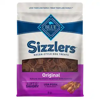 Walmart Blue Buffalo Sizzlers Bacon-Style Dog Treats with Real Pork, Original Flavor, 6-oz offer