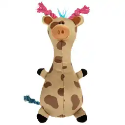 Walmart TrustyPup Tough 'N Fun Long Neck Giraffe Plush Squeaky Chew Guard Dog Toy, Tan Small offer
