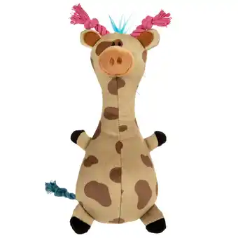 Walmart TrustyPup Tough 'N Fun Long Neck Giraffe Plush Squeaky Chew Guard Dog Toy, Tan Small offer